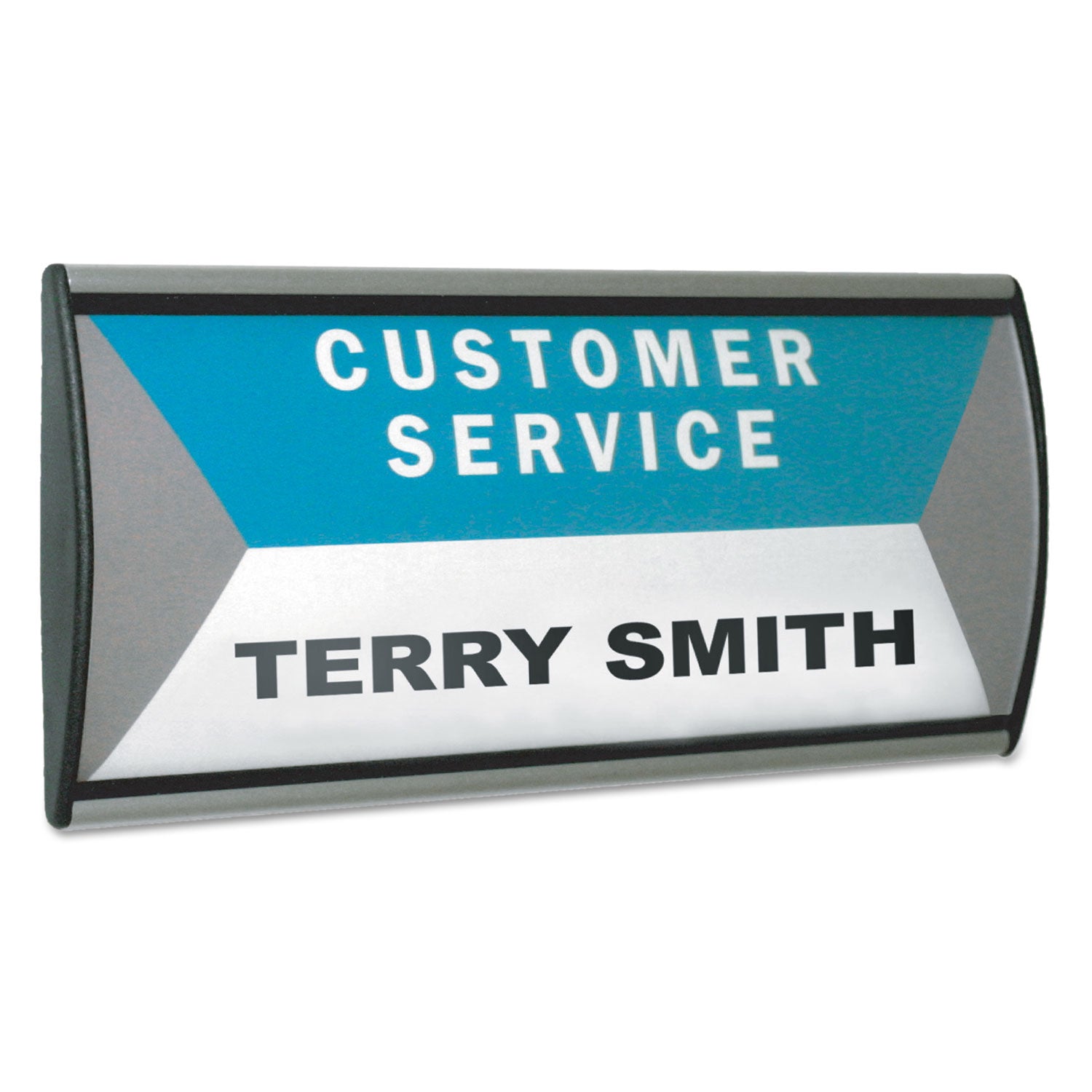 People Pointer Wall/Door Sign, Aluminum Base, 8.75 x 4, Black/Silver - 