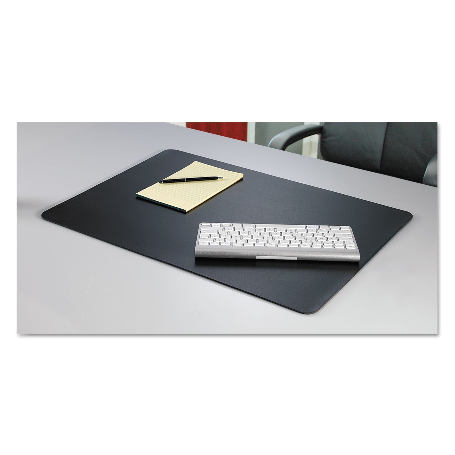 Rhinolin II Desk Pad with Antimicrobial Protection, 24 x 17, Black - 