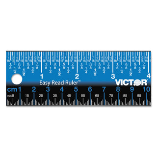 Easy Read Stainless Steel Ruler, Standard/Metric, 12".5 Long, Blue - 