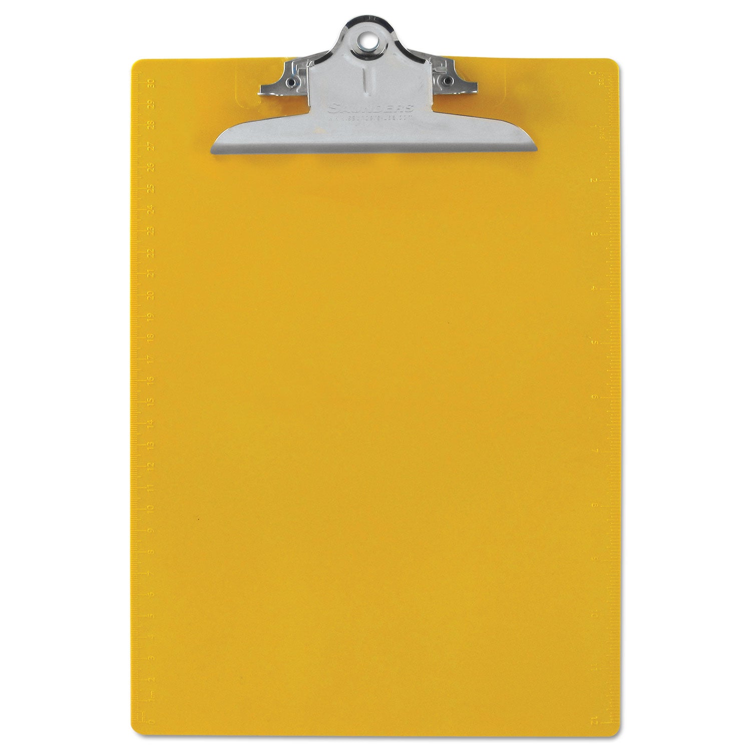 Recycled Plastic Clipboard with Ruler Edge, 1" Clip Capacity, Holds 8.5 x 11 Sheets, Yellow - 