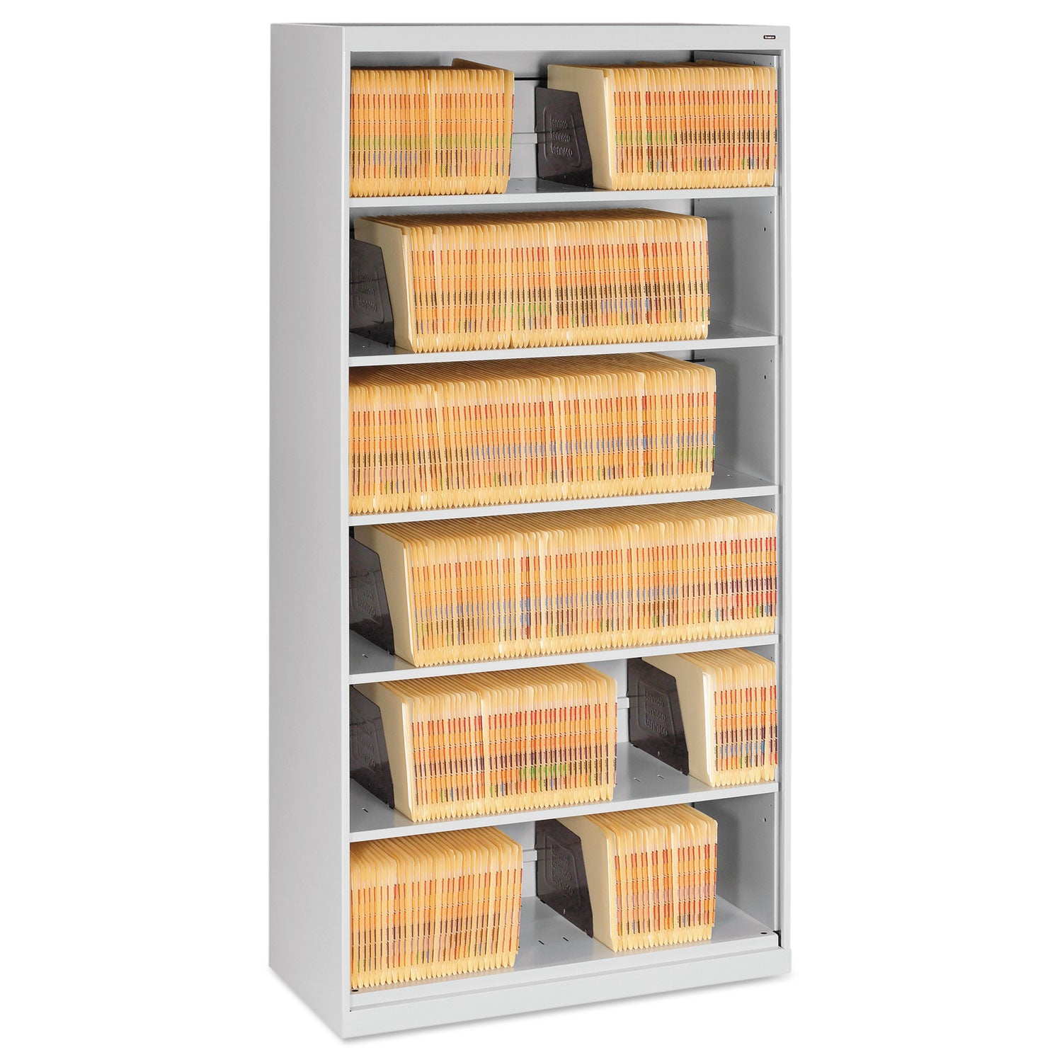 fixed-shelf-open-format-lateral-file-for-end-tab-folders-6-legal-letter-file-shelves-light-gray-36-x-165-x-7525_tnnfs360lgy - 1