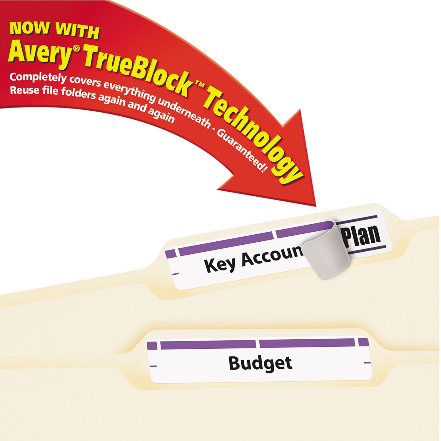 Permanent TrueBlock File Folder Labels with Sure Feed Technology, 0.66 x 3.44, White, 30/Sheet, 25 Sheets/Pack