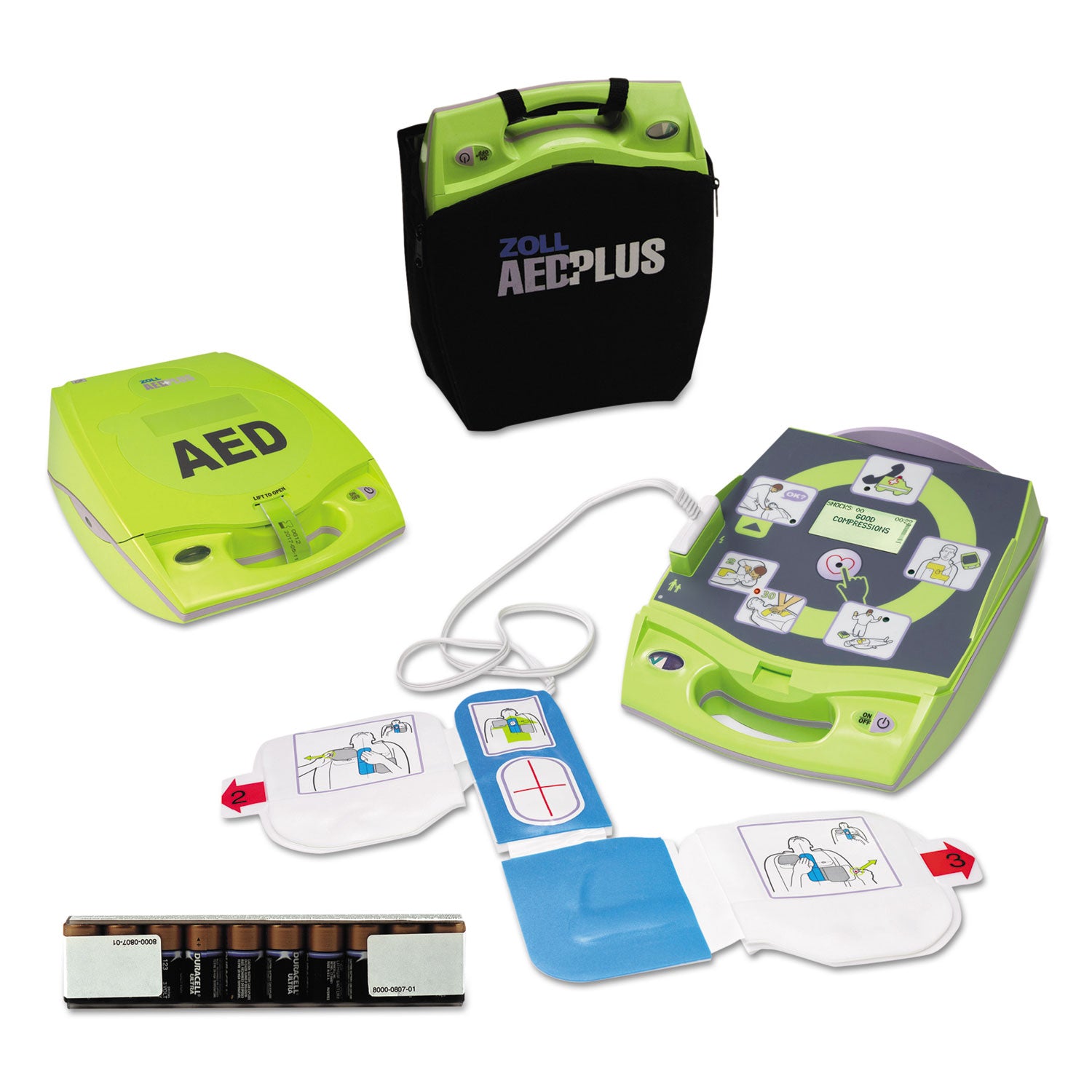 ZOLL Medical AED Plus Defibrillator - Automatic - Lime - 2