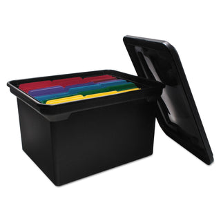 File Tote with Lid, Letter/Legal Files, 14.25" x 18" x 10.88", Black - 