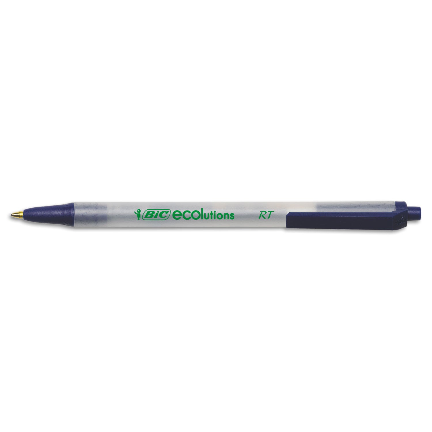 Ecolutions Clic Stic Ballpoint Pen, Retractable, Medium 1 mm, Blue Ink, Translucent Frost/Blue Barrel, Dozen - 