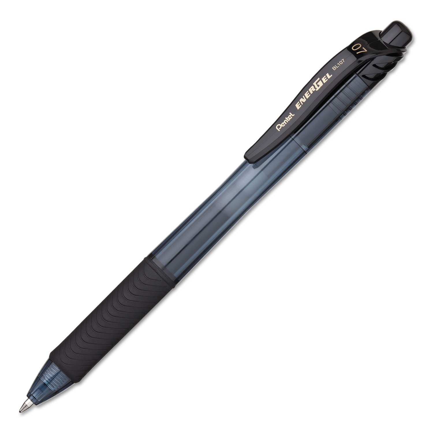 EnerGel-X Gel Pen, Retractable, Medium 0.7 mm, Black Ink, Smoke/Black Barrel, 24/Pack - 