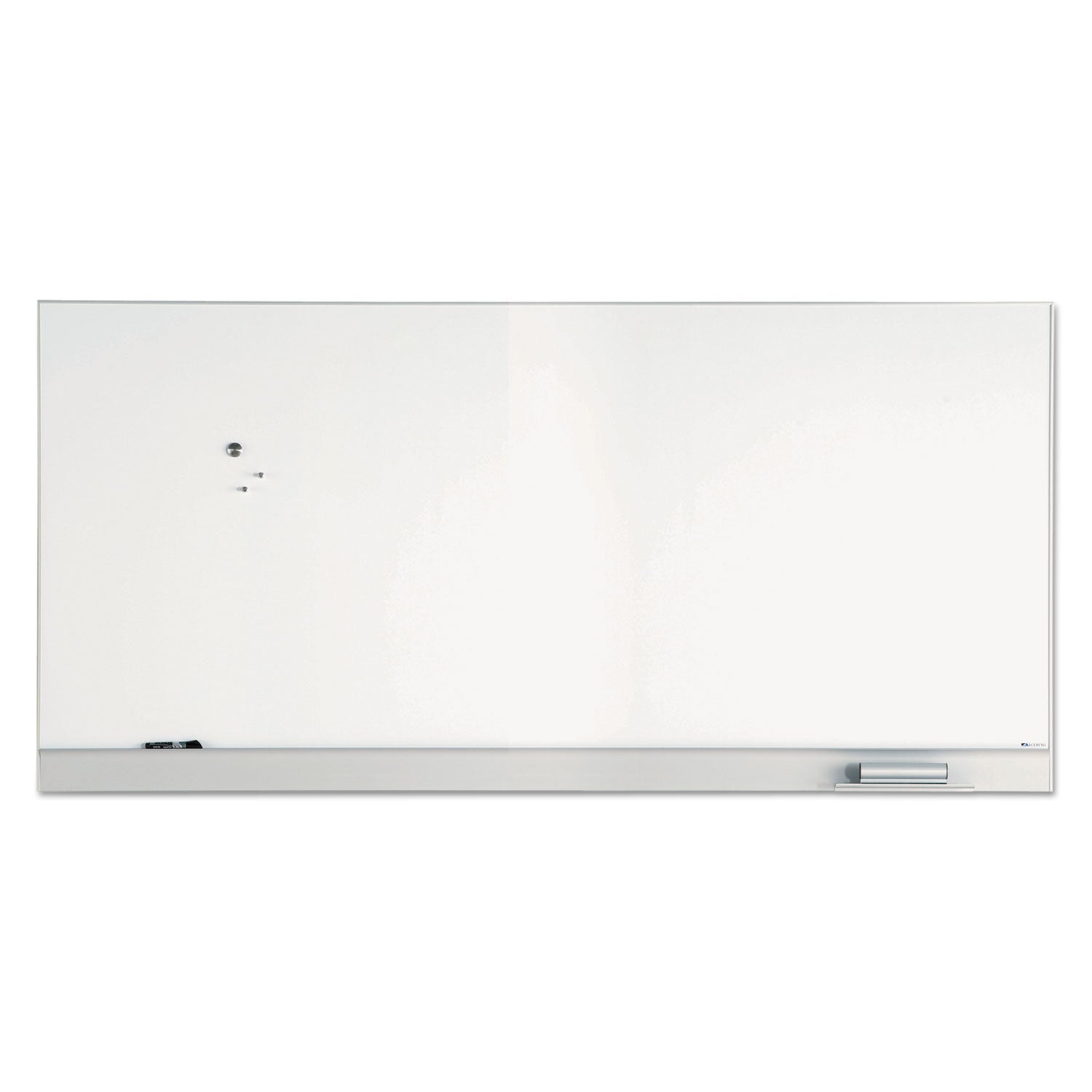 Polarity Magnetic Dry Erase White Board, 96 x 46, White Surface, Silver Aluminum Frame - 