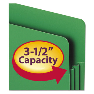 Poly Drop Front File Pockets, 3.5" Expansion, Letter Size, Assorted Colors, 4/Box