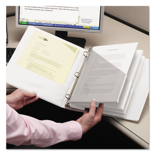 Organized Up Poly Slash Jackets, 2-Sections, Letter Size, Clear, 5/Pack - 