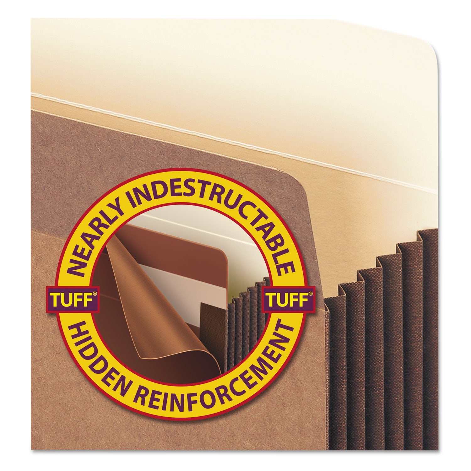 Redrope TUFF Pocket Drop-Front File Pockets with Fully Lined Gussets, 7" Expansion, Legal Size, Redrope, 5/Box - 