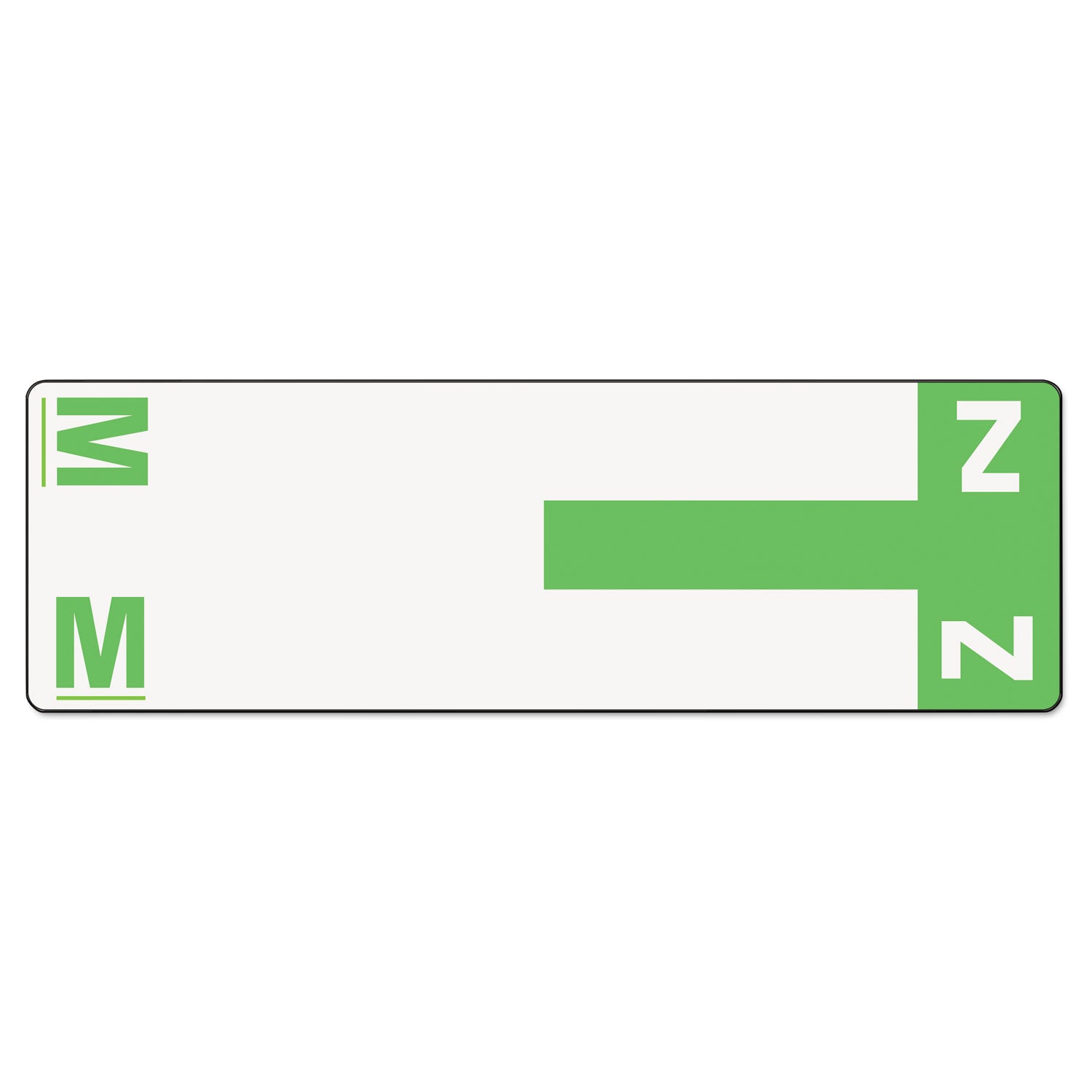 AlphaZ Color-Coded First Letter Combo Alpha Labels, M/Z, 1.16 x 3.63, Light Green/White, 5/Sheet, 20 Sheets/Pack - 