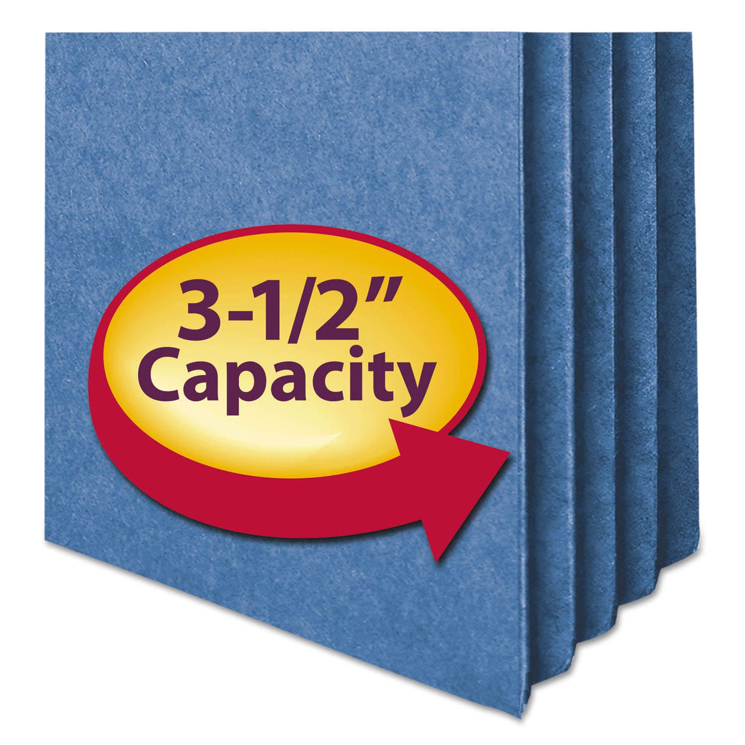 Colored File Pockets, 3.5" Expansion, Letter Size, Blue - 