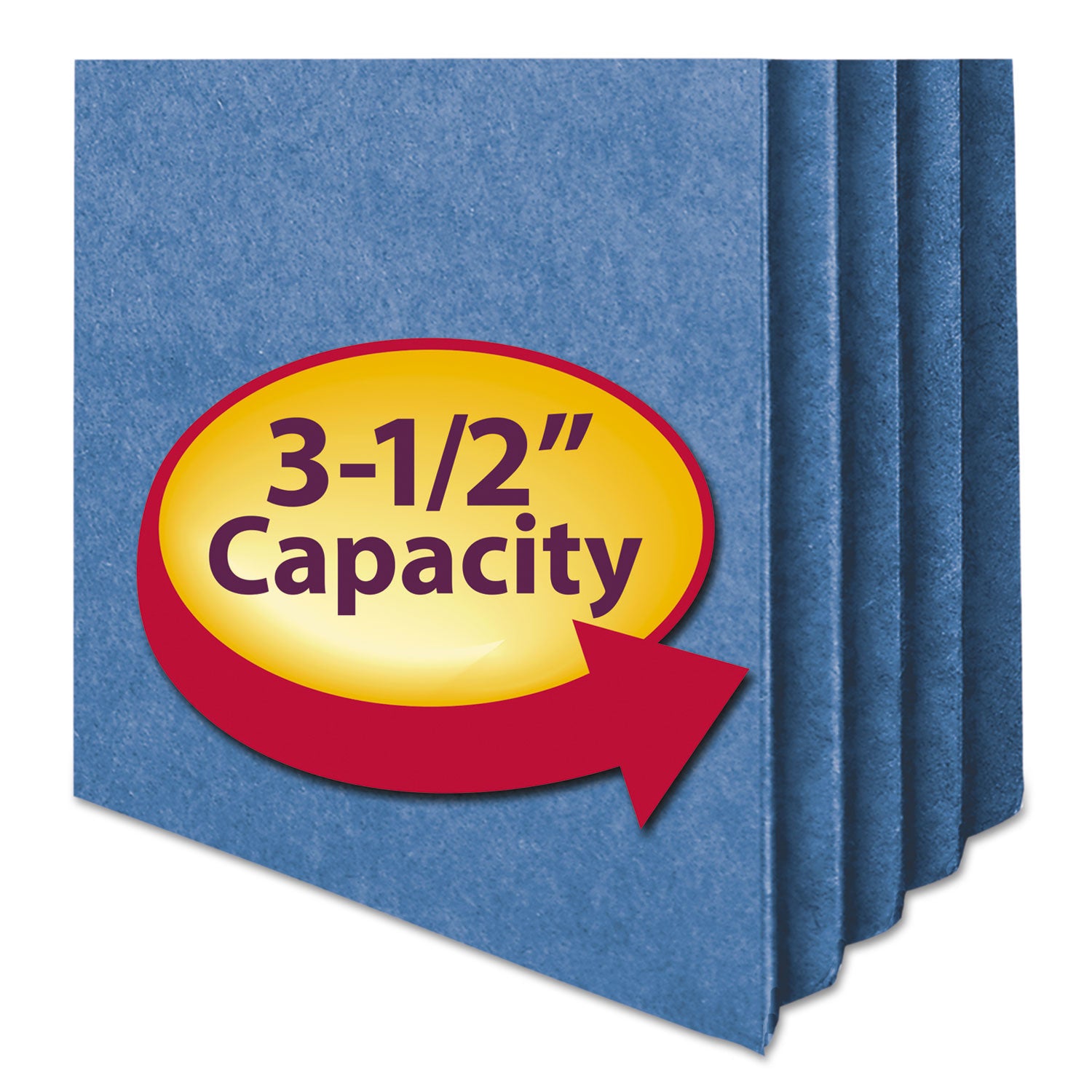 Colored File Pockets, 3.5" Expansion, Legal Size, Blue - 