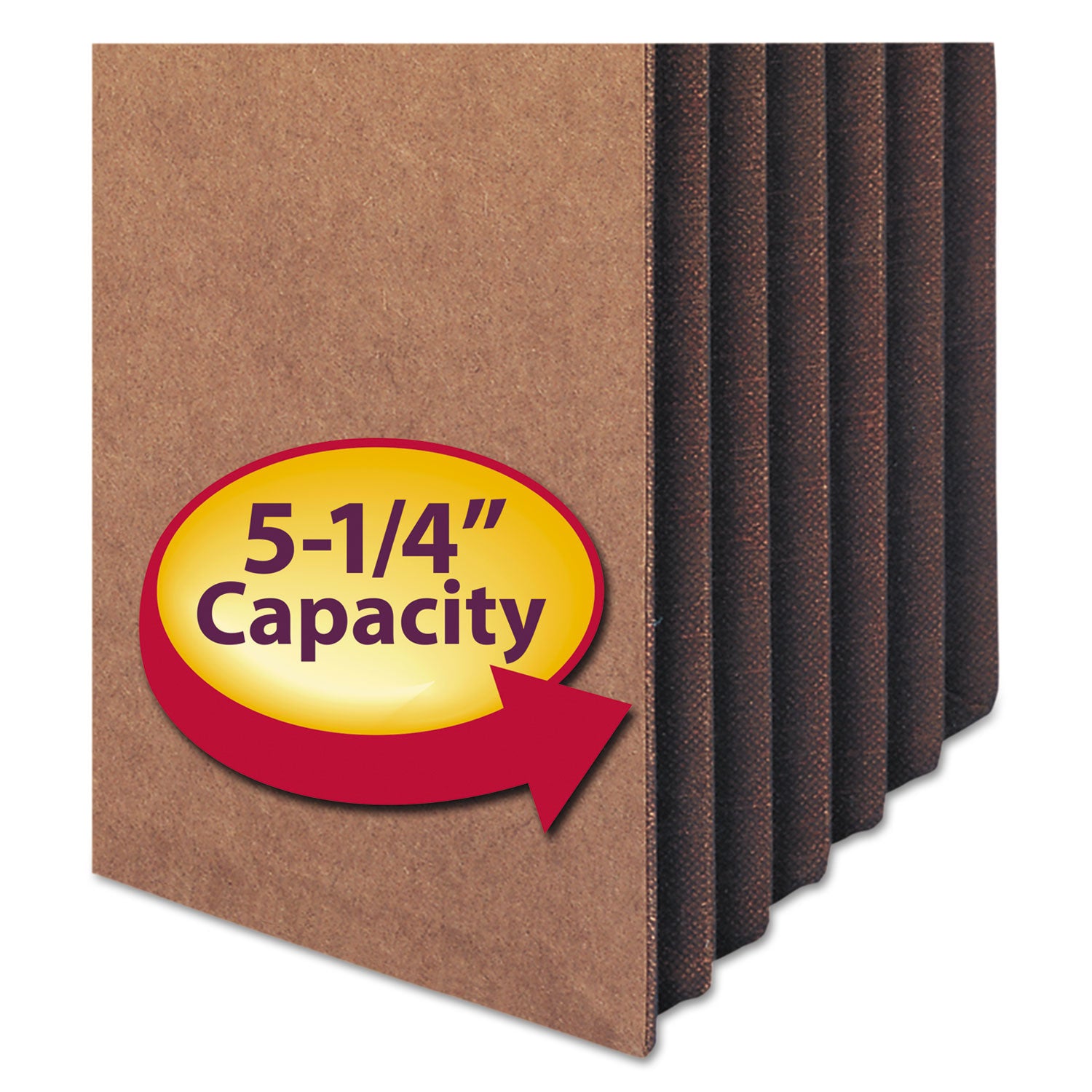 Redrope Drop-Front File Pockets with Fully Lined Gussets, 5.25" Expansion, Legal Size, Redrope, 10/Box - 