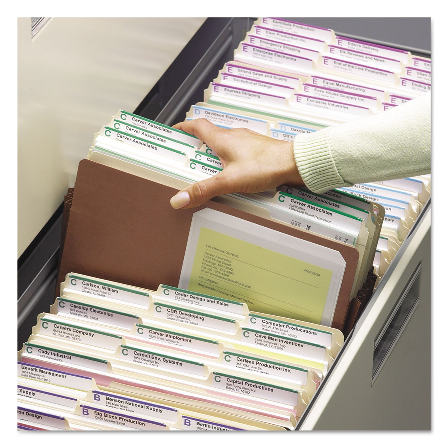 Redrope TUFF Pocket Drop-Front File Pockets with Fully Lined Gussets, 7" Expansion, Legal Size, Redrope, 5/Box - 