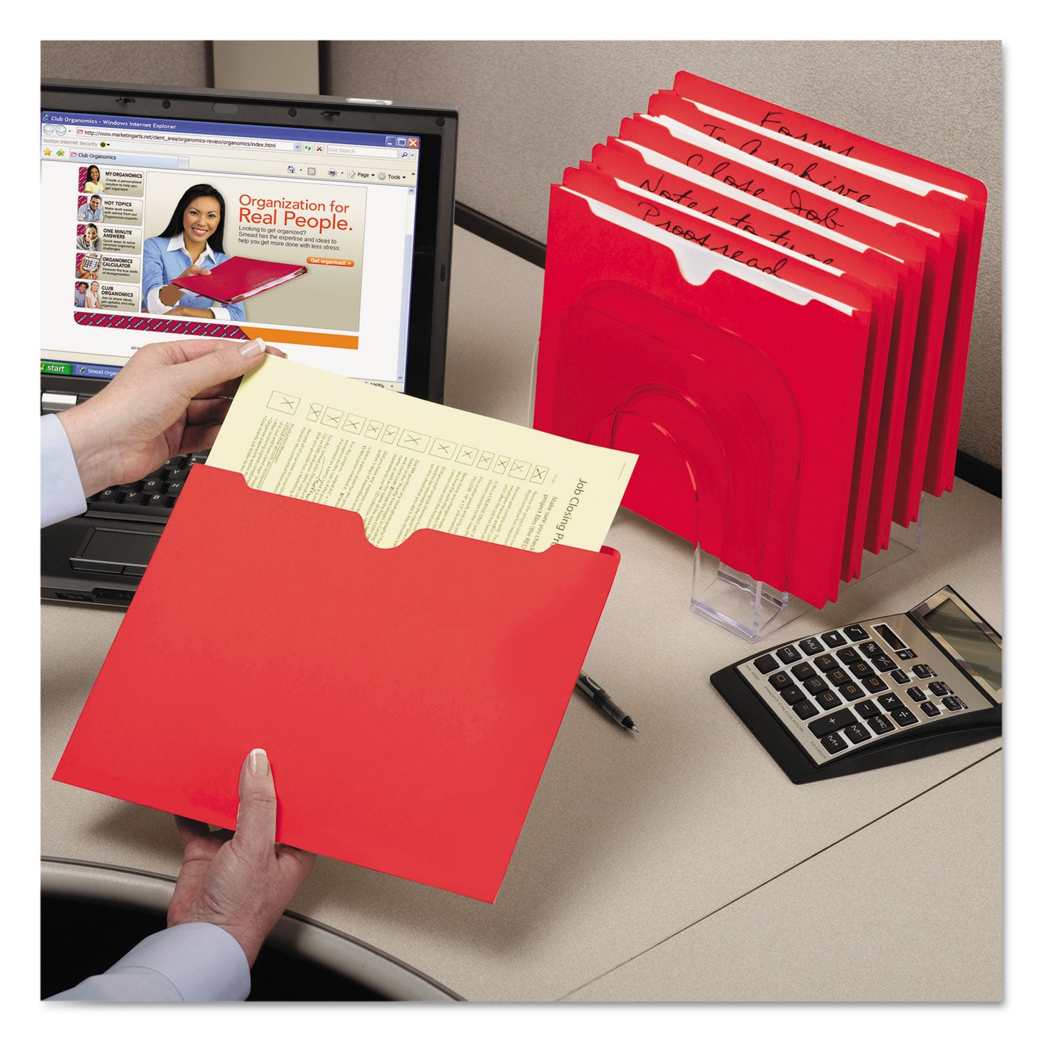 Colored File Jackets with Reinforced Double-Ply Tab, Straight Tab, Letter Size, Red, 100/Box - 