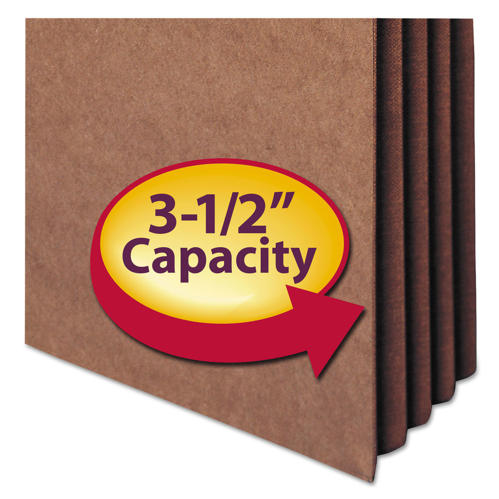 Redrope TUFF Pocket Drop-Front File Pockets with Fully Lined Gussets, 3.5" Expansion, Legal Size, Redrope, 10/Box - 