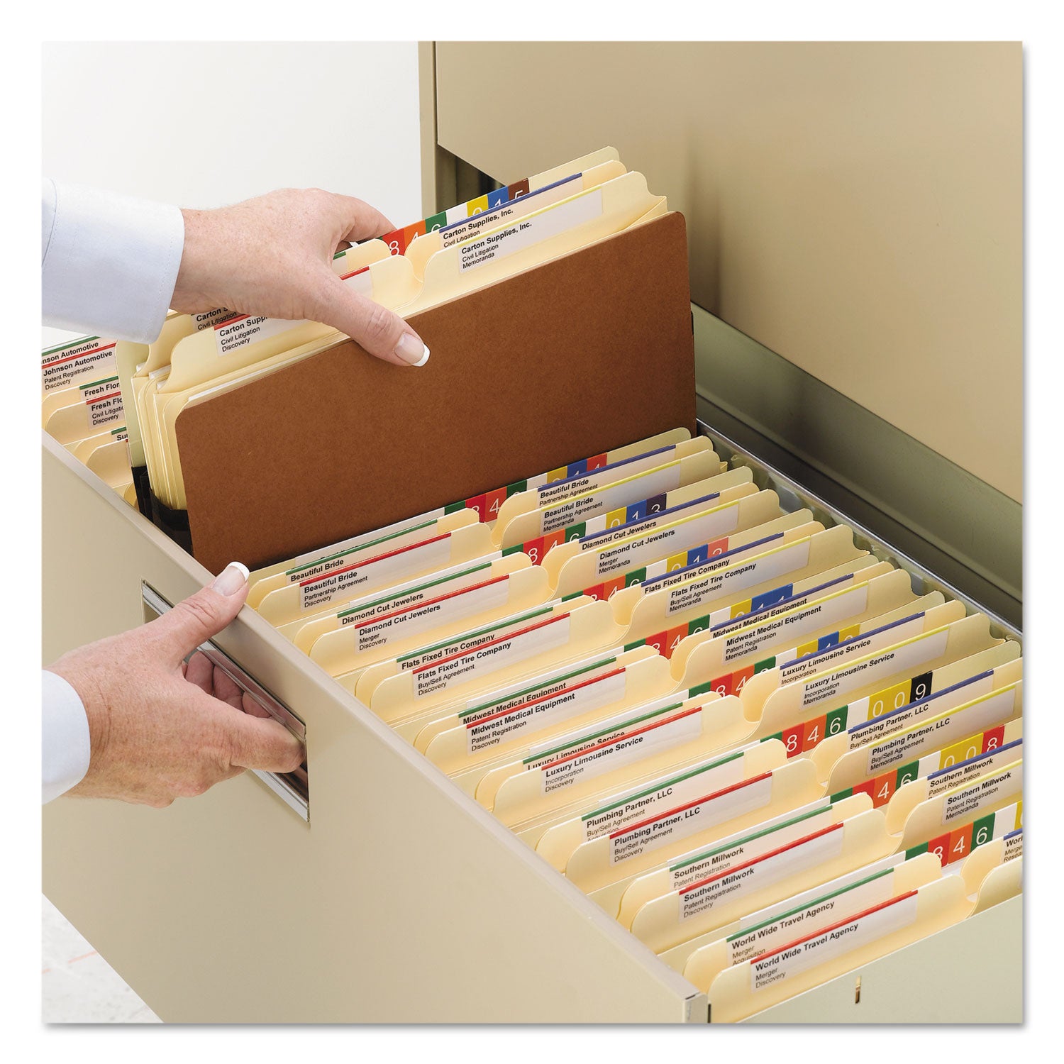 Redrope Drop Front File Pockets, 3.5" Expansion, Legal Size, Redrope, 25/Box - 
