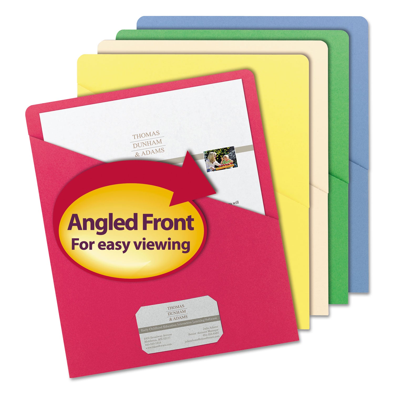 Organized Up Slash Jackets, Letter Size, Assorted Colors, 25/Pack - 