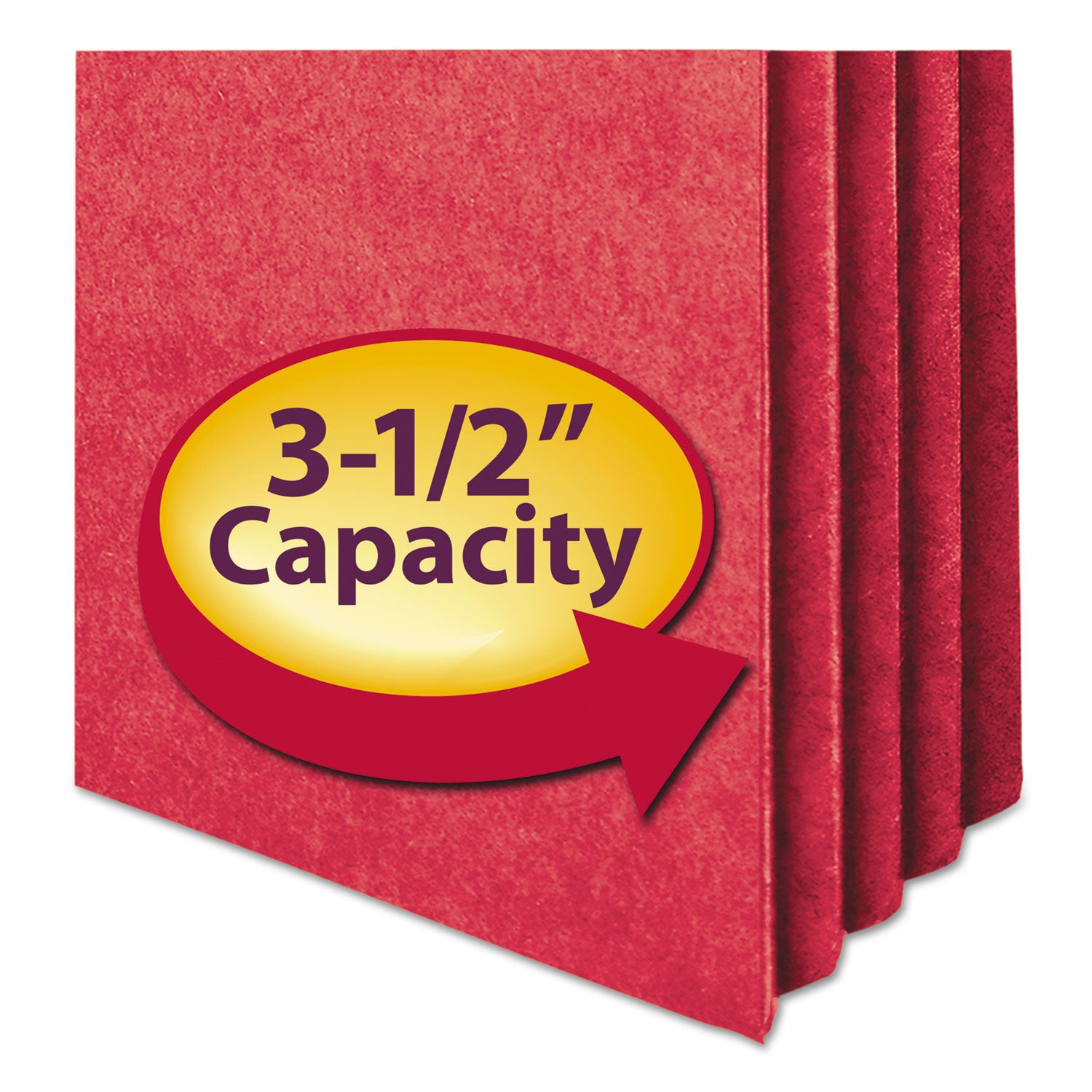 Colored File Pockets, 3.5" Expansion, Letter Size, Red - 