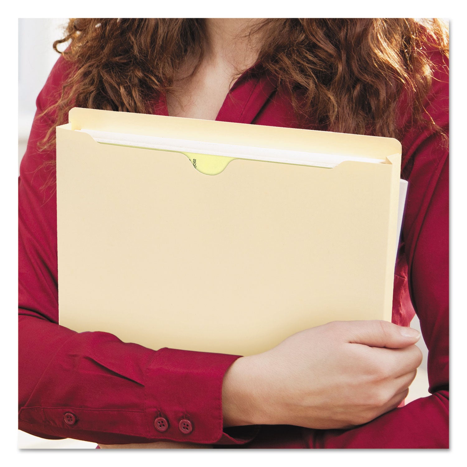 Manila File Jackets, 2-Ply Straight Tab, Letter Size, Manila, 50/Box - 
