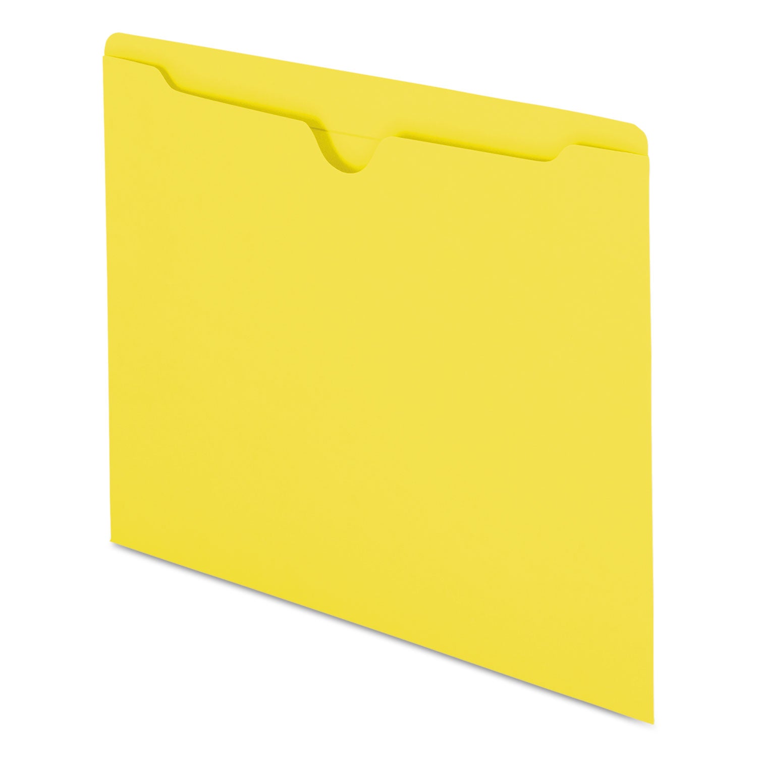 Colored File Jackets with Reinforced Double-Ply Tab, Straight Tab, Letter Size, Yellow, 100/Box - 