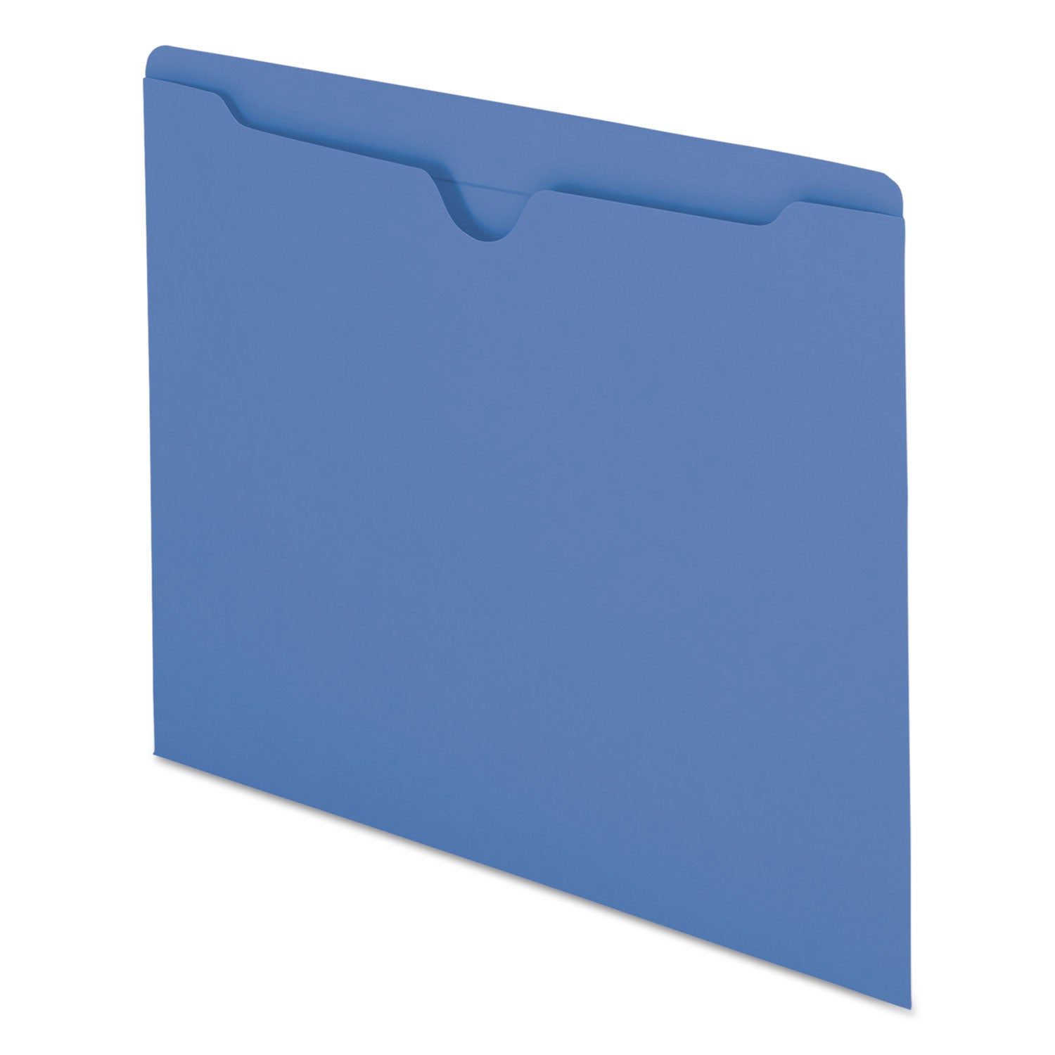 Colored File Jackets with Reinforced Double-Ply Tab, Straight Tab, Letter Size, Blue, 100/Box - 