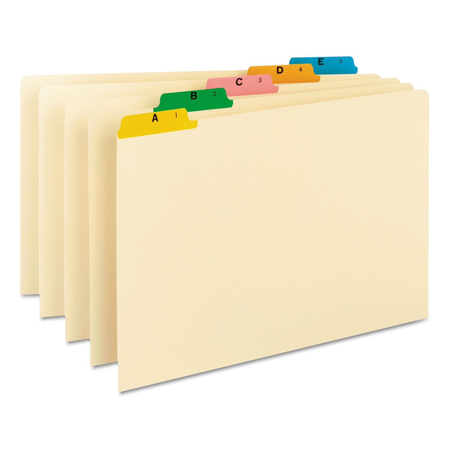 Alphabetic Top Tab Indexed File Guide Set, 1/5-Cut Top Tab, A to Z, 8.5 x 14, Manila, 25/Set - 