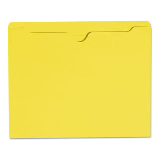 Colored File Jackets with Reinforced Double-Ply Tab, Straight Tab, Letter Size, Yellow, 100/Box - 