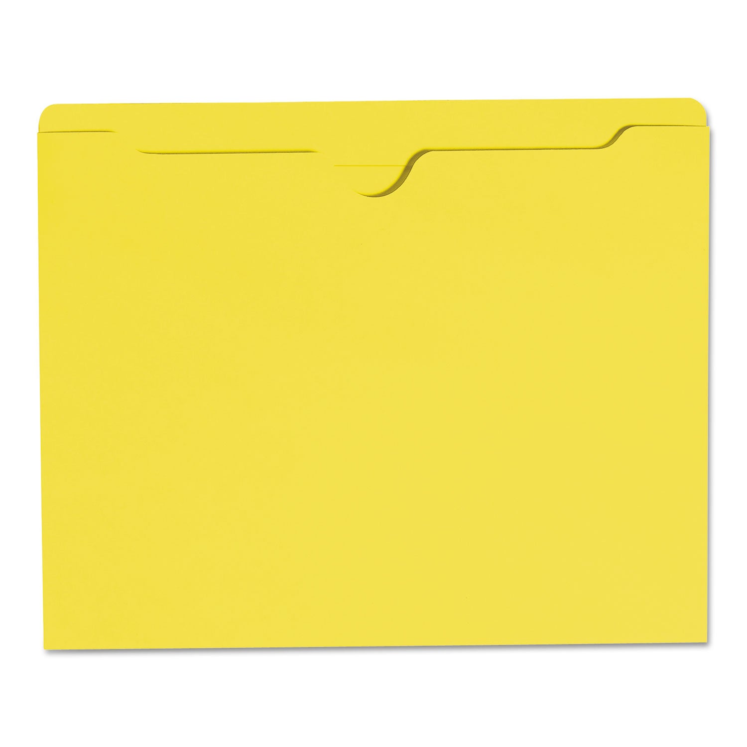 Colored File Jackets with Reinforced Double-Ply Tab, Straight Tab, Letter Size, Yellow, 100/Box