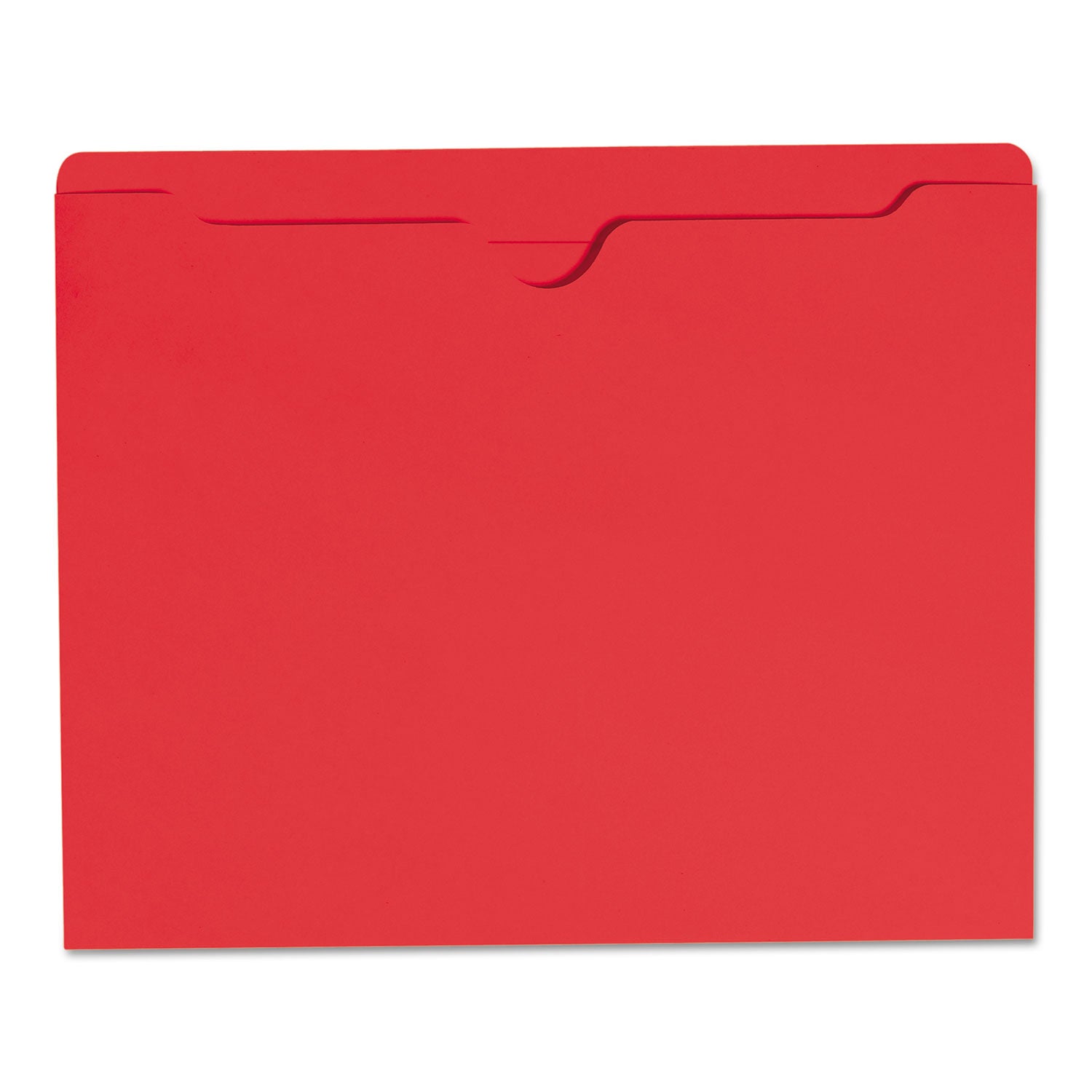 Colored File Jackets with Reinforced Double-Ply Tab, Straight Tab, Letter Size, Red, 100/Box - 