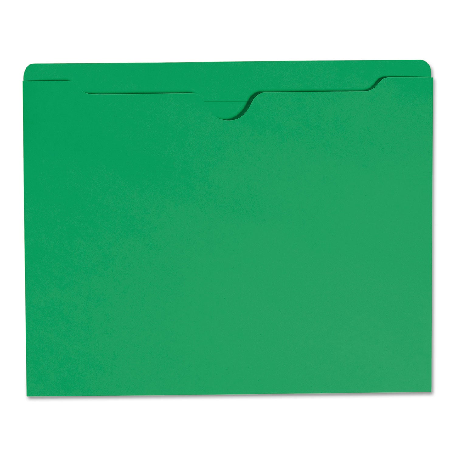 Colored File Jackets with Reinforced Double-Ply Tab, Straight Tab, Letter Size, Green, 100/Box