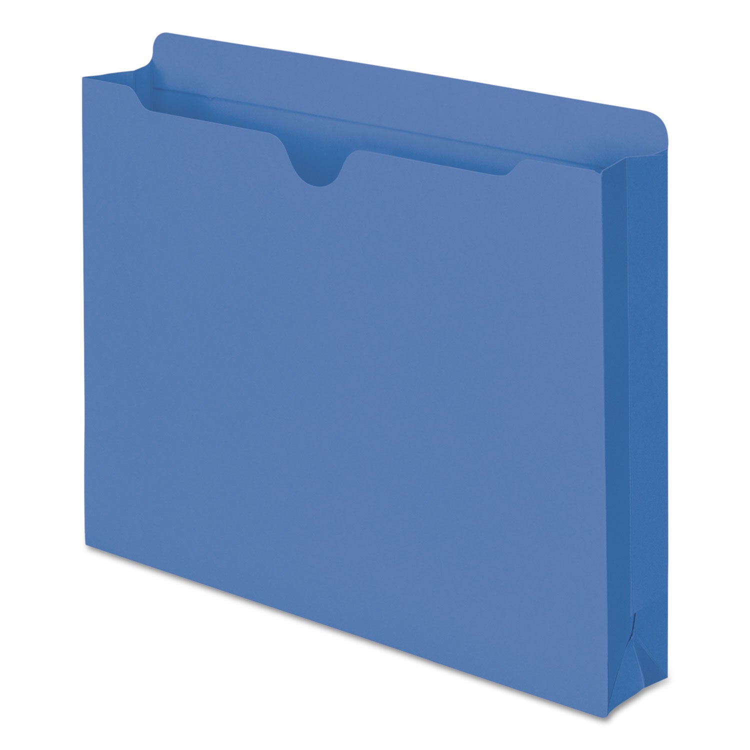 Colored File Jackets with Reinforced Double-Ply Tab, Straight Tab, Letter Size, Blue, 50/Box - 