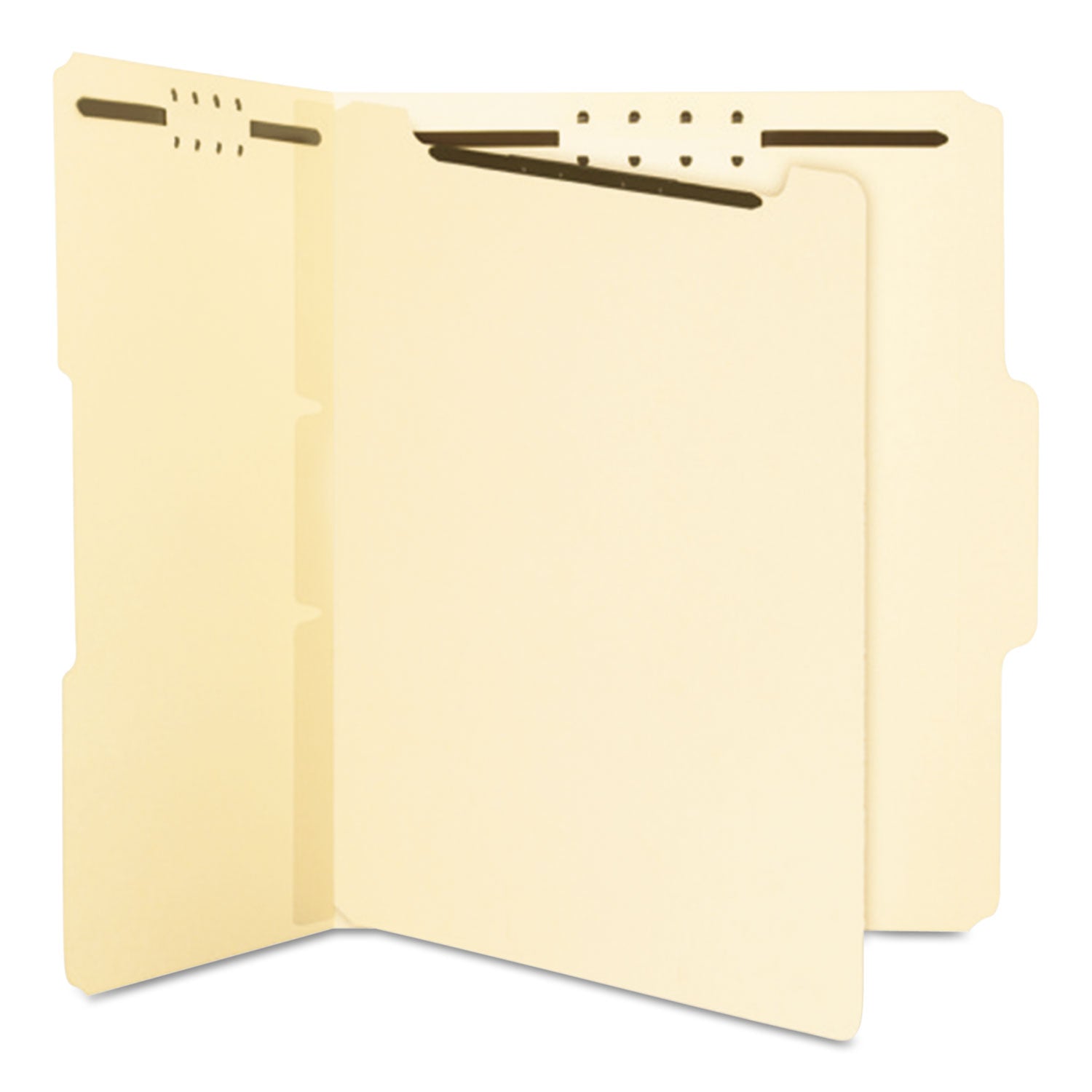 Self-Adhesive Folder Dividers with Twin-Prong Fasteners for Top/End Tab Folders, 1 Fastener, Letter Size, Manila, 25/Pack - 