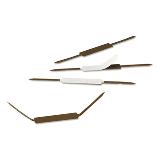 Standard Self-Adhesive Two-Prong Fastener Base and Compressor Sets, 2" Capacity, 2.75" Center to Center, Brown, 100/Box - 