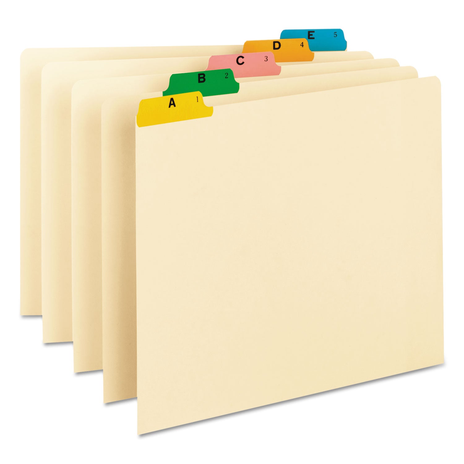 Alphabetic Top Tab Indexed File Guide Set, 1/5-Cut Top Tab, A to Z, 8.5 x 11, Manila, 25/Set - 