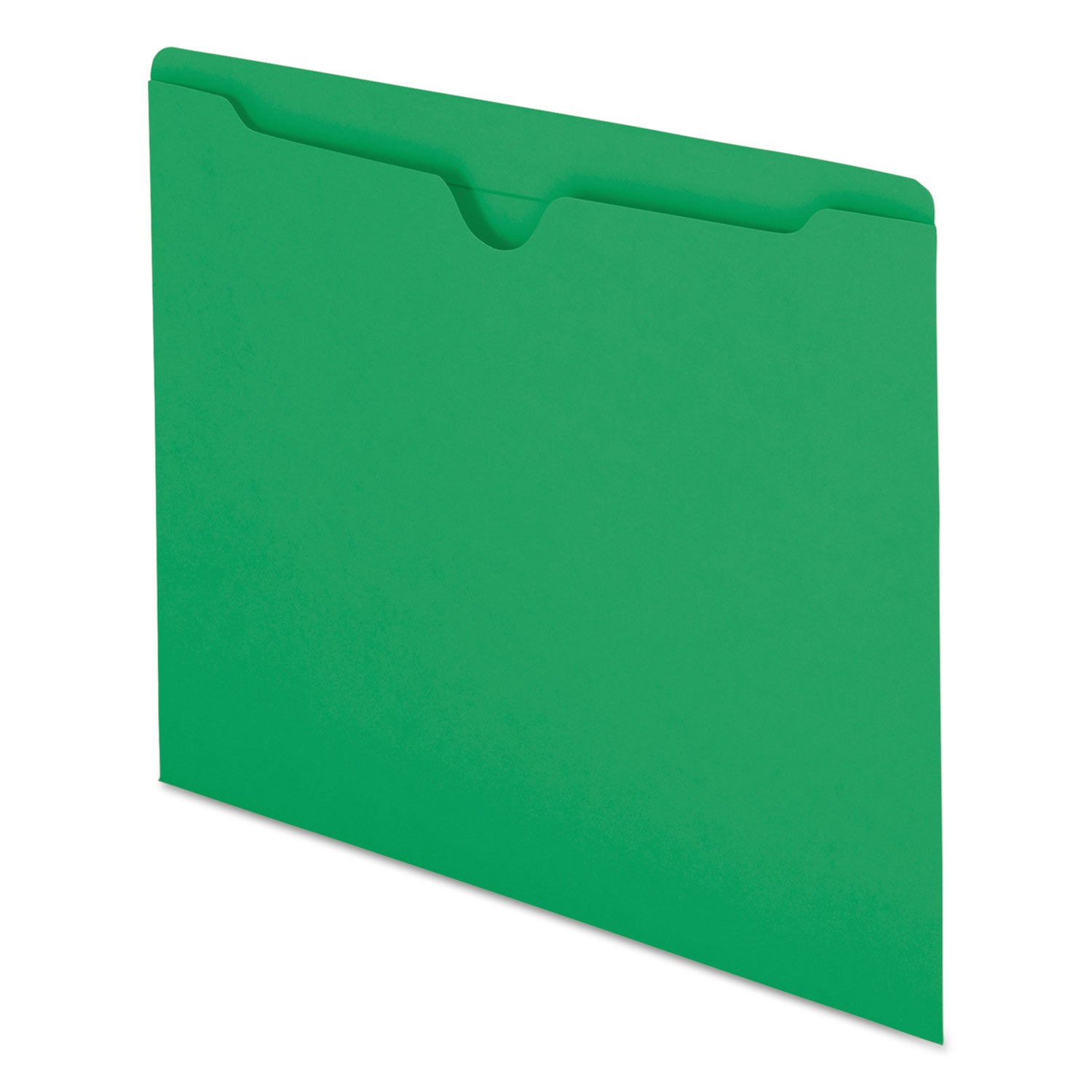 Colored File Jackets with Reinforced Double-Ply Tab, Straight Tab, Letter Size, Green, 100/Box - 