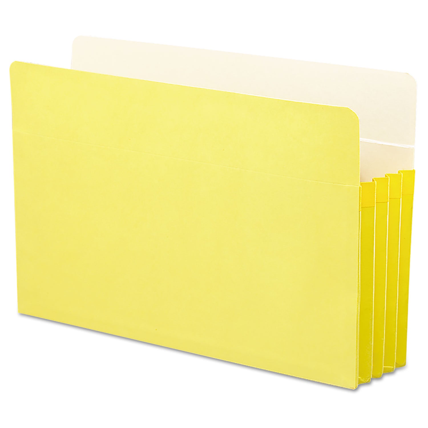 Colored File Pockets, 3.5" Expansion, Legal Size, Yellow - 