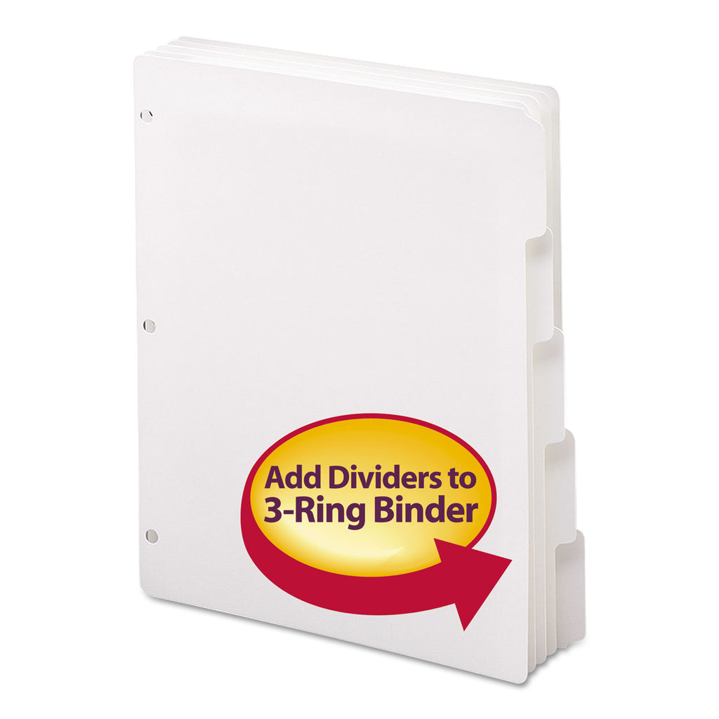 Three-Ring Binder Index Divider, 5-Tab, 11 x 8.5, White, 20 Sets - 