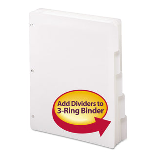 Three-Ring Binder Index Divider, 5-Tab, 11 x 8.5, White, 20 Sets - 