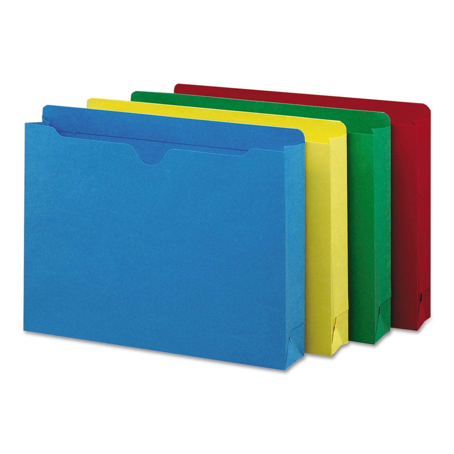Colored File Jackets with Reinforced Double-Ply Tab, Straight Tab, Letter Size, Assorted Colors, 50/Box - 