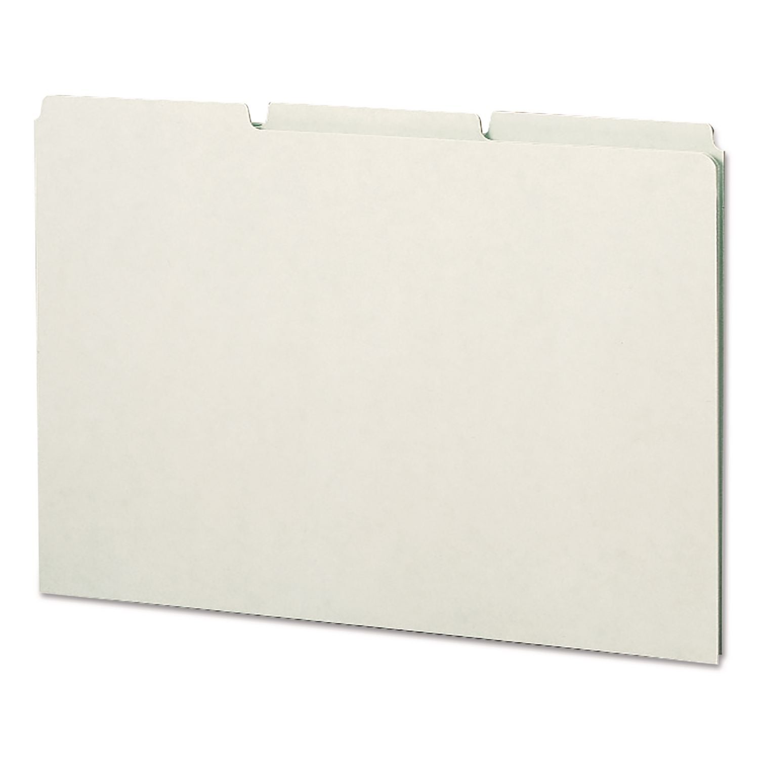 Recycled Blank Top Tab File Guides, 1/3-Cut Top Tab, Blank, 8.5 x 14, Green, 50/Box