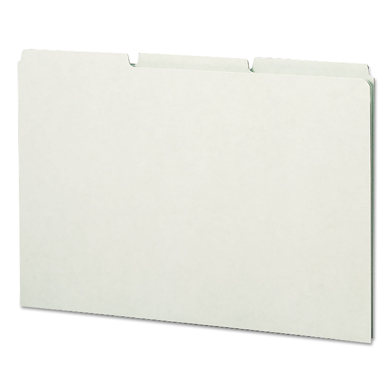 Recycled Blank Top Tab File Guides, 1/3-Cut Top Tab, Blank, 8.5 x 14, Green, 50/Box - 