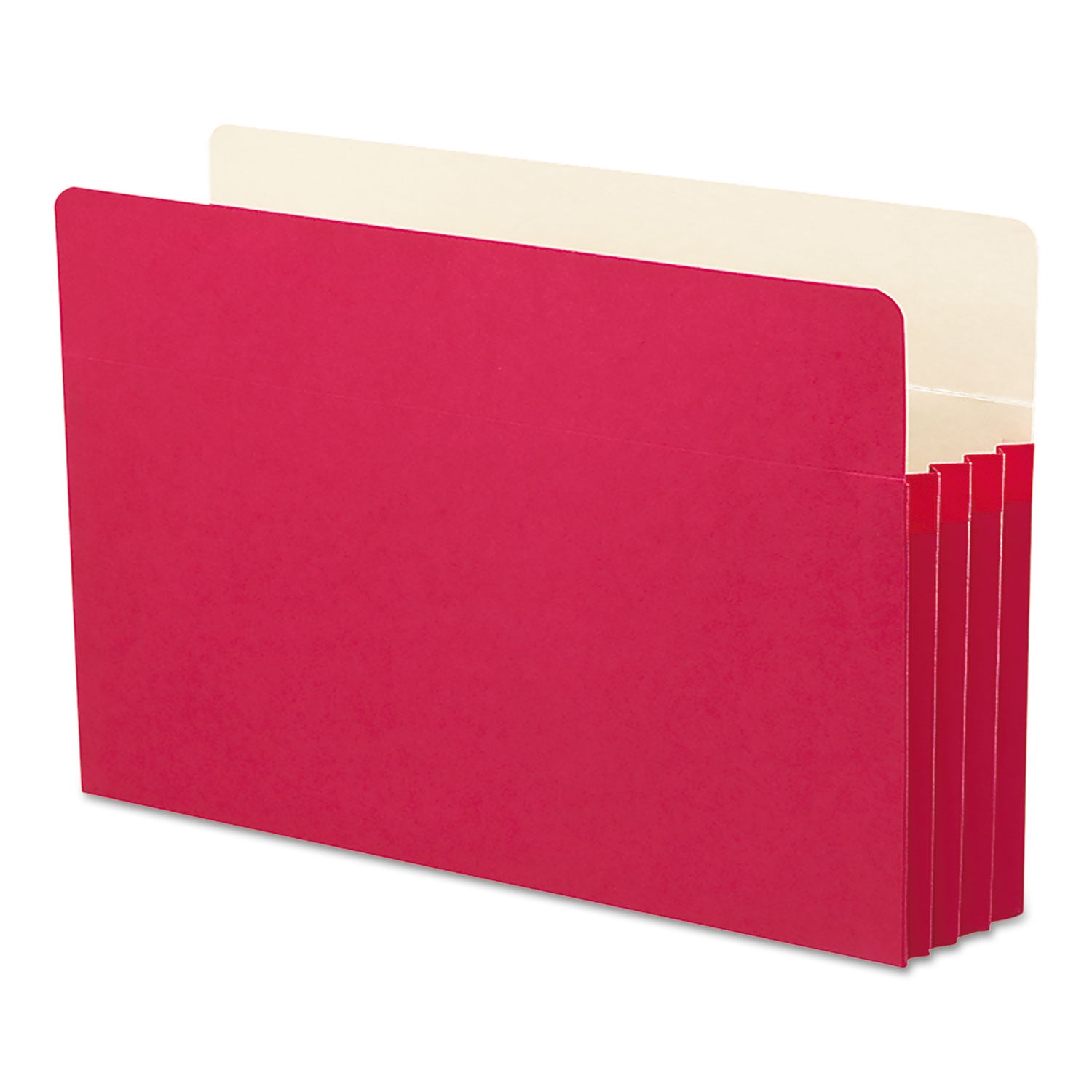 Colored File Pockets, 3.5" Expansion, Legal Size, Red - 