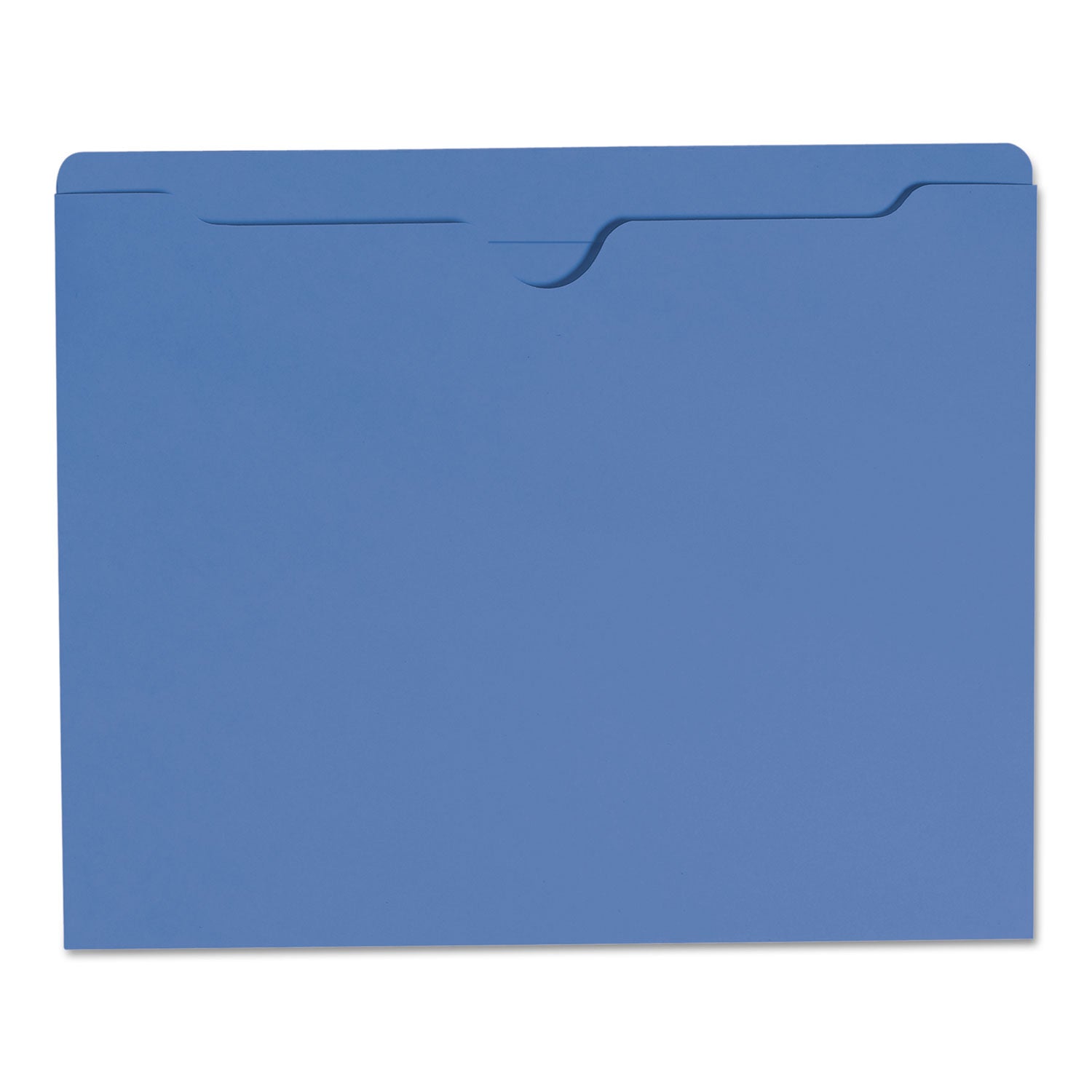 Colored File Jackets with Reinforced Double-Ply Tab, Straight Tab, Letter Size, Blue, 100/Box - 