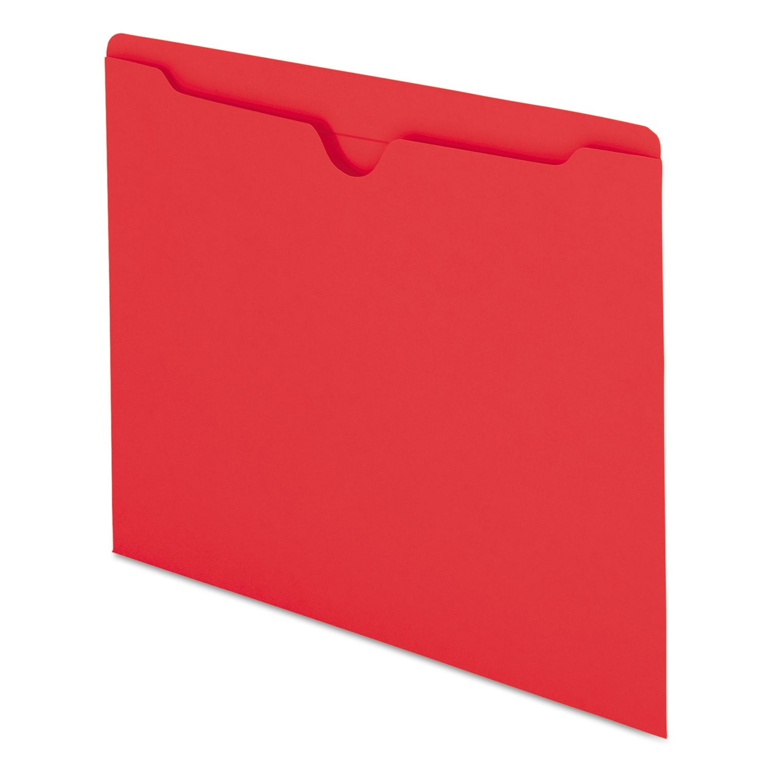 Colored File Jackets with Reinforced Double-Ply Tab, Straight Tab, Letter Size, Red, 100/Box - 