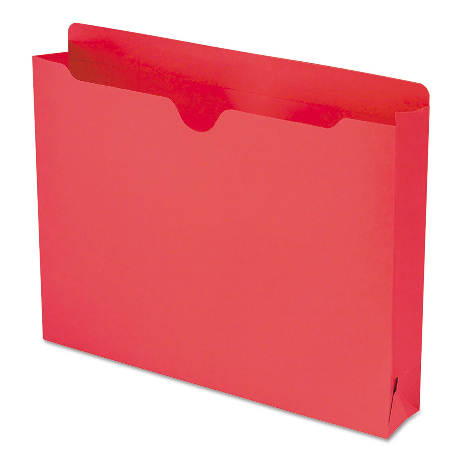 Colored File Jackets with Reinforced Double-Ply Tab, Straight Tab, Letter Size, Red, 50/Box - 