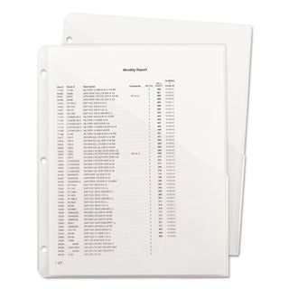 Organized Up Poly Slash Jackets, 2-Sections, Letter Size, Clear, 5/Pack - 