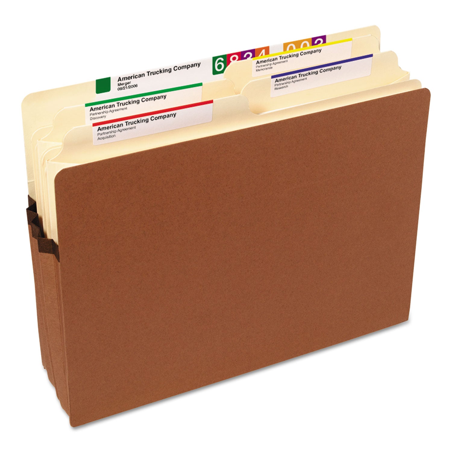 Redrope Drop Front File Pockets, 3.5" Expansion, Letter Size, Redrope, 50/Box - 