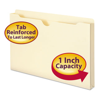 Manila File Jackets, 2-Ply Straight Tab, Legal Size, Manila, 50/Box
